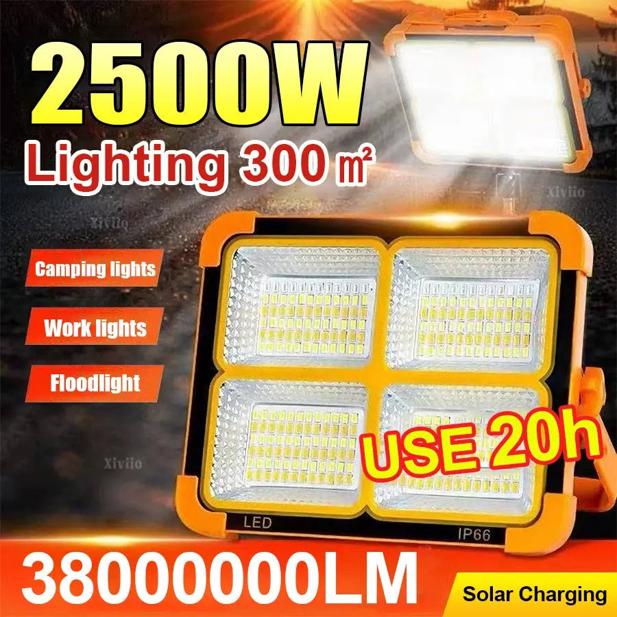 Portable Solar Lantern LED Tent Light Rechargeable Lantern Emergency Night Market Light Outdoor Camping Bulb Lamp Searchlight Survivall