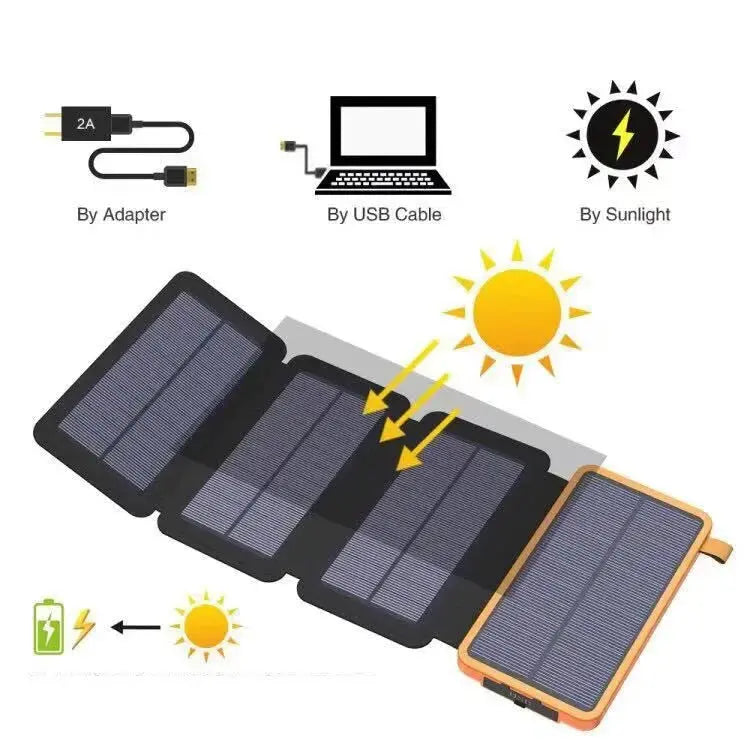Xiaomi 200000mAH Solar Power Bank Folding Solar Panels 5V 2A USB Output Portable Outdoor Camping Sun Power For IPhone Android Survivall