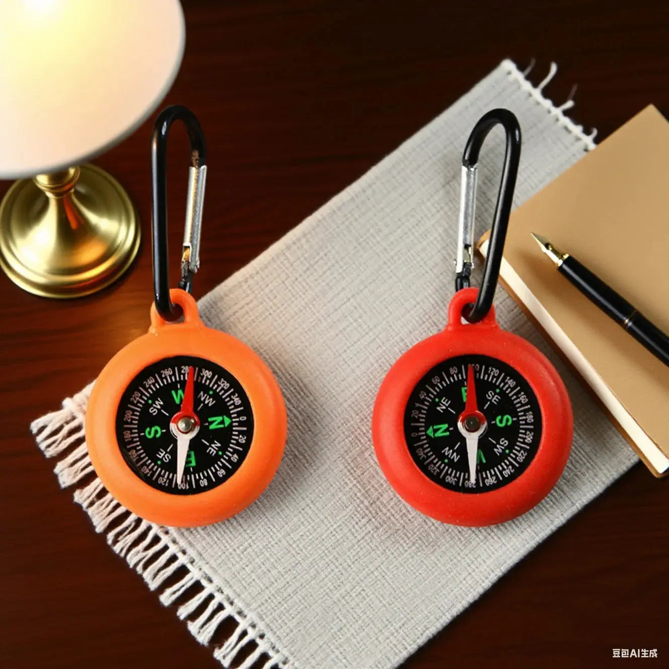 1/5 Pack Survival Compass with Carabiner Clip, Silicone Field Compass, Ideal for Camping and Outdoor Exploration Survivall
