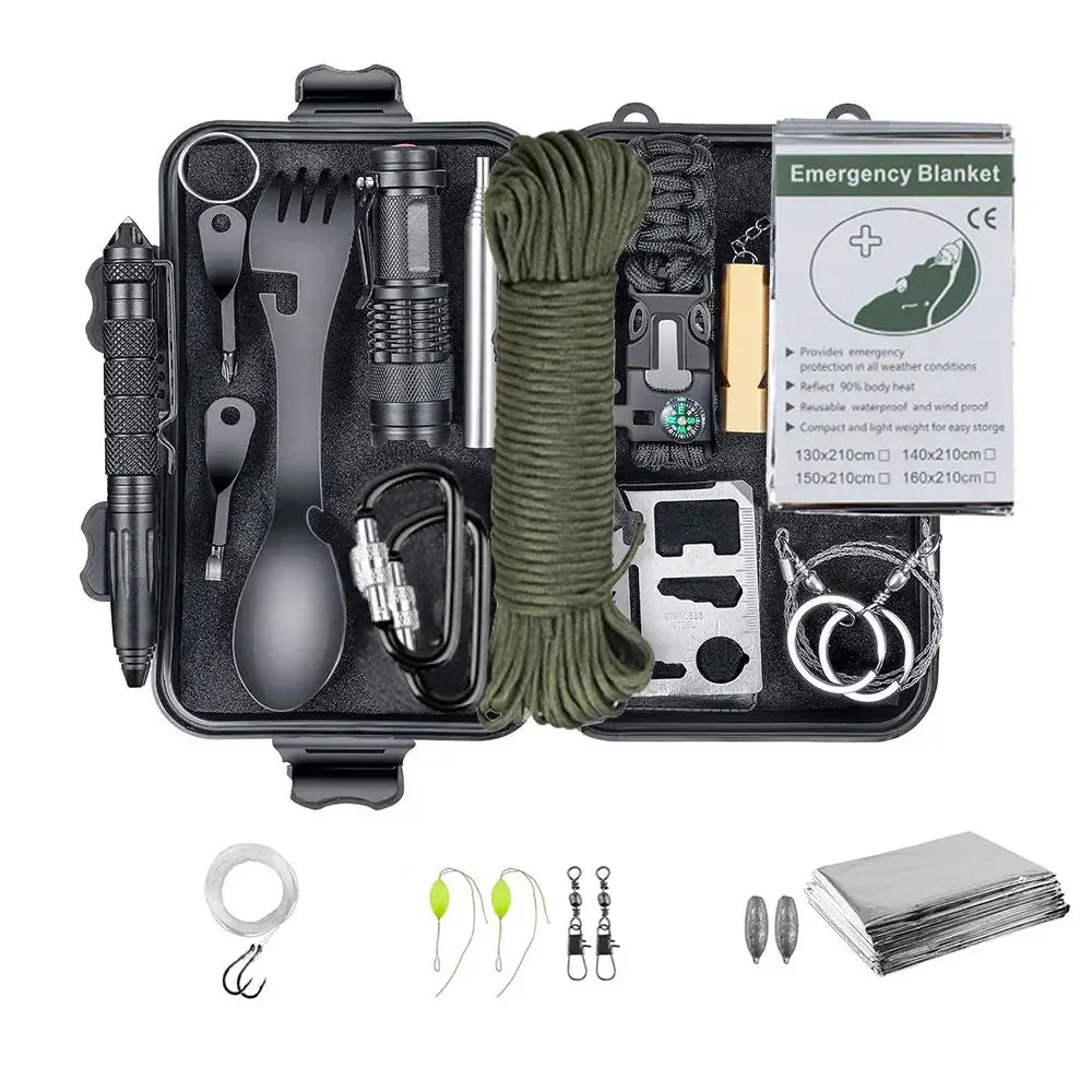 Professional Emergency Survival Kit Gear Camping Multifunction Tactical Defense Equipment First Aid SOS Wilderness Adventure Survivall
