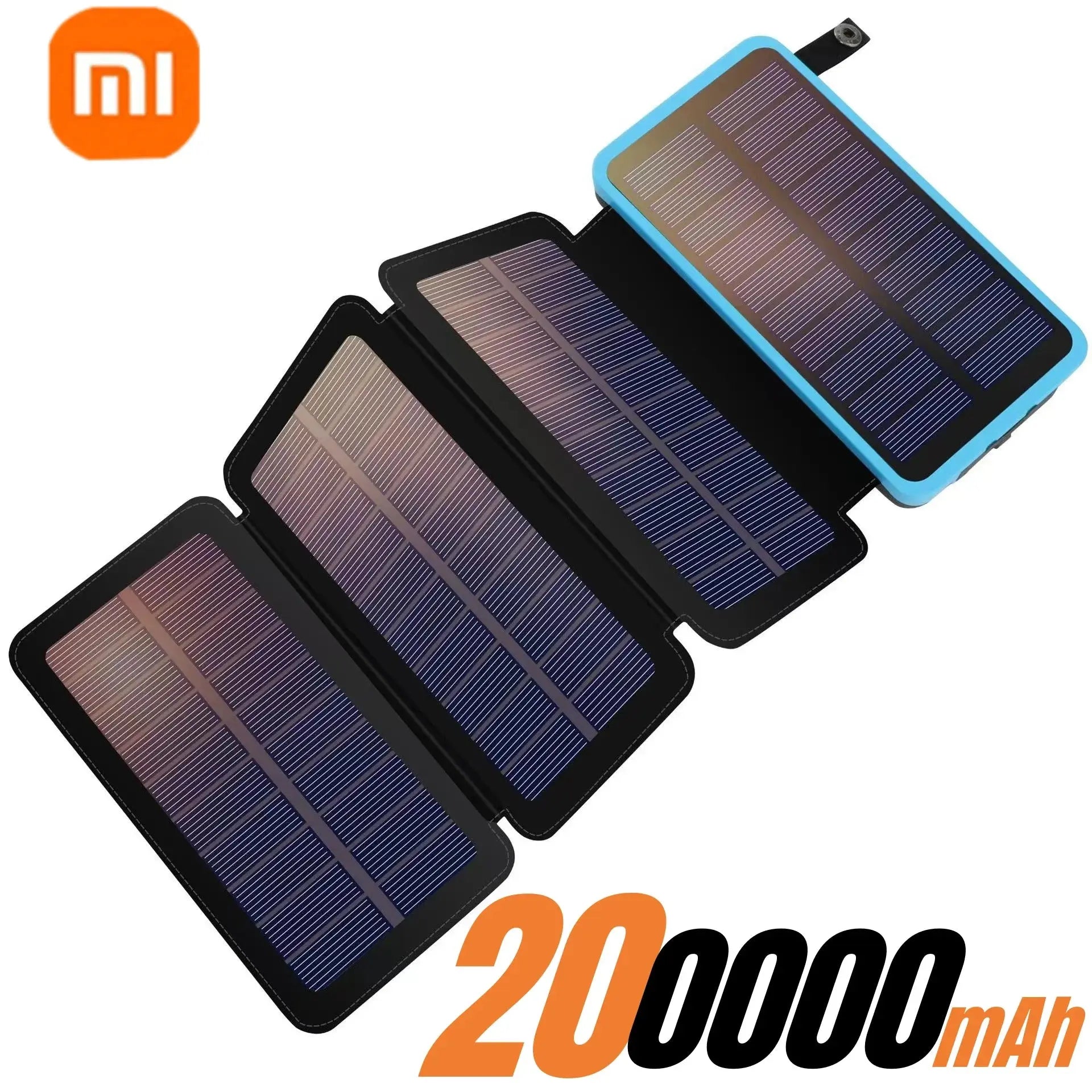 Xiaomi 200000mAH Solar Power Bank Folding Solar Panels 5V 2A USB Output Portable Outdoor Camping Sun Power For IPhone Android Survivall