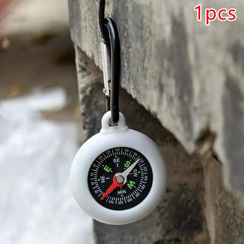 1/5 Pack Survival Compass with Carabiner Clip, Silicone Field Compass, Ideal for Camping and Outdoor Exploration Survivall